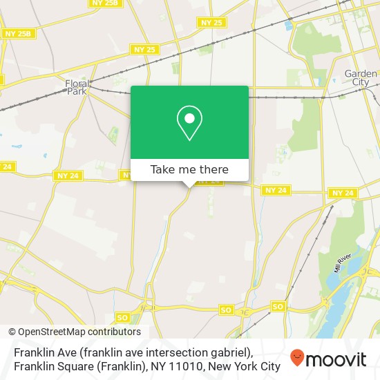 Mapa de Franklin Ave (franklin ave intersection gabriel), Franklin Square (Franklin), NY 11010