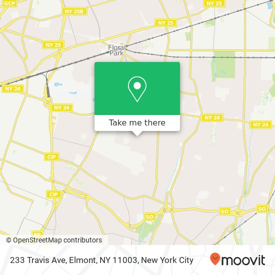 Mapa de 233 Travis Ave, Elmont, NY 11003