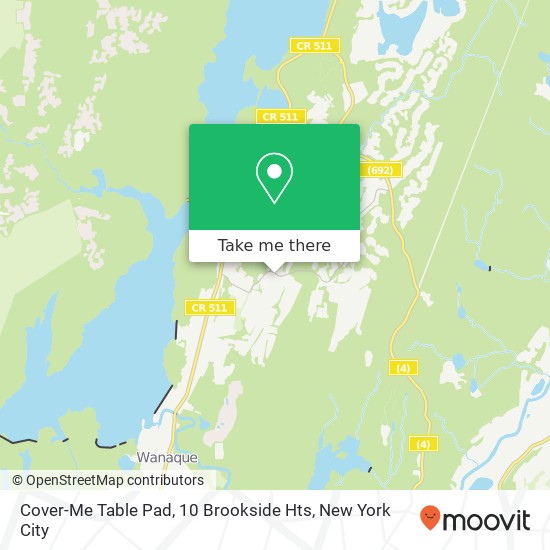 Cover-Me Table Pad, 10 Brookside Hts map