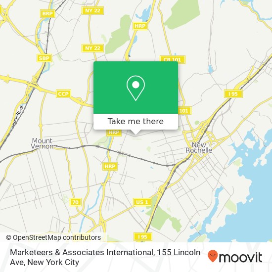 Mapa de Marketeers & Associates International, 155 Lincoln Ave