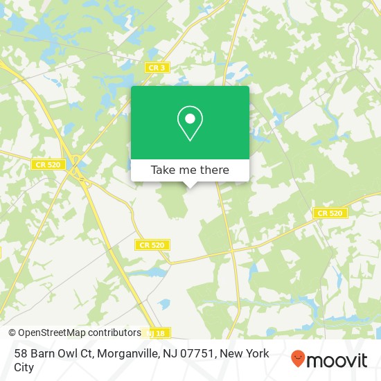 Mapa de 58 Barn Owl Ct, Morganville, NJ 07751