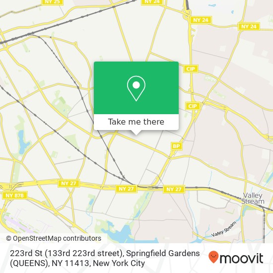 Mapa de 223rd St (133rd 223rd street), Springfield Gardens (QUEENS), NY 11413