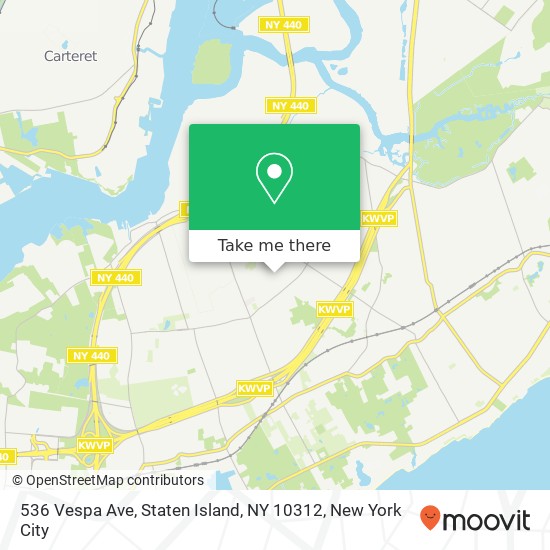 Mapa de 536 Vespa Ave, Staten Island, NY 10312