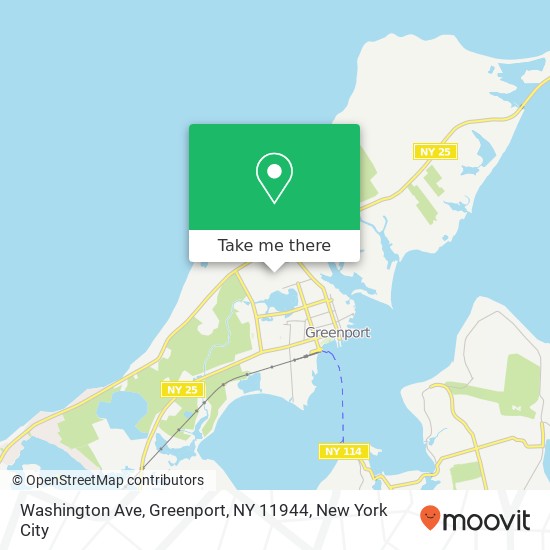 Mapa de Washington Ave, Greenport, NY 11944