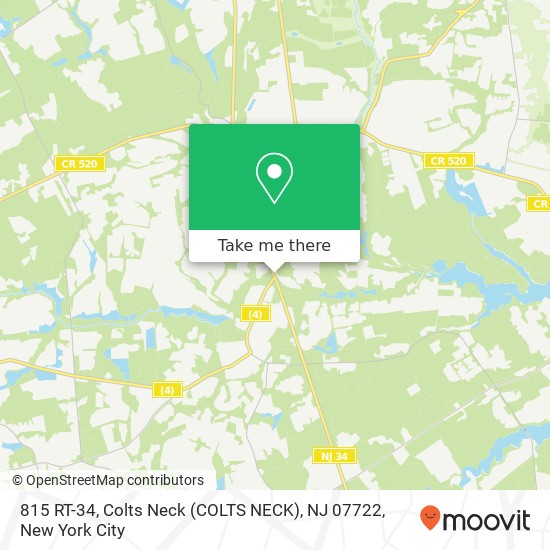 Mapa de 815 RT-34, Colts Neck (COLTS NECK), NJ 07722