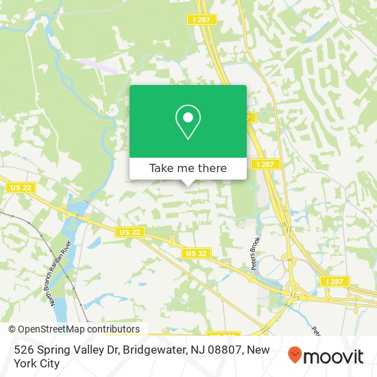 Mapa de 526 Spring Valley Dr, Bridgewater, NJ 08807
