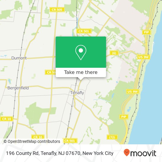Mapa de 196 County Rd, Tenafly, NJ 07670