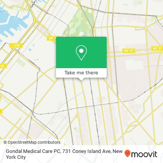 Mapa de Gondal Medical Care PC, 731 Coney Island Ave