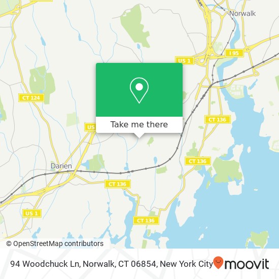Mapa de 94 Woodchuck Ln, Norwalk, CT 06854