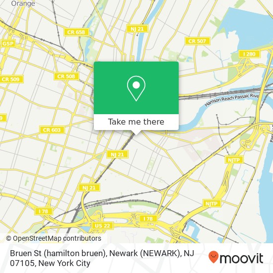 Bruen St (hamilton bruen), Newark (NEWARK), NJ 07105 map
