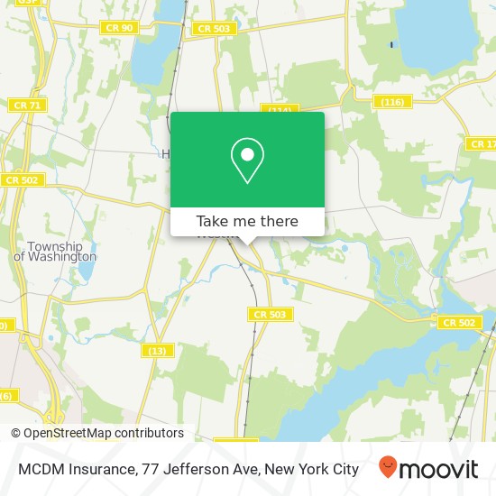 Mapa de MCDM Insurance, 77 Jefferson Ave