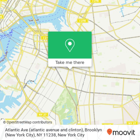 Atlantic Ave (atlantic avenue and clinton), Brooklyn (New York City), NY 11238 map