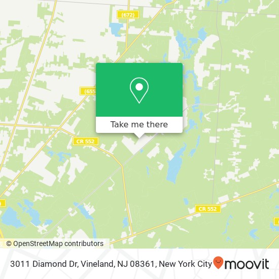 Mapa de 3011 Diamond Dr, Vineland, NJ 08361