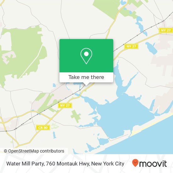 Mapa de Water Mill Party, 760 Montauk Hwy