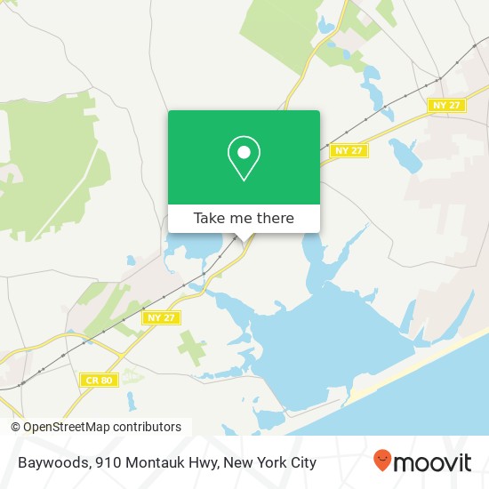 Mapa de Baywoods, 910 Montauk Hwy