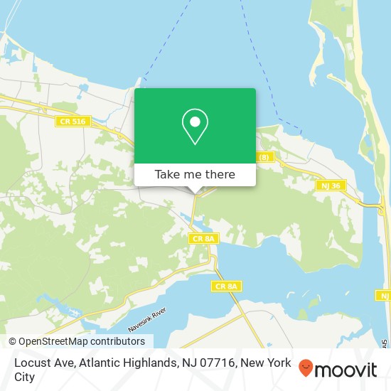 Mapa de Locust Ave, Atlantic Highlands, NJ 07716