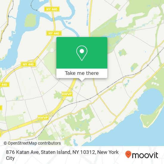 Mapa de 876 Katan Ave, Staten Island, NY 10312