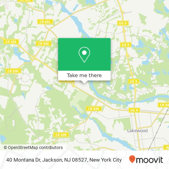 Mapa de 40 Montana Dr, Jackson, NJ 08527