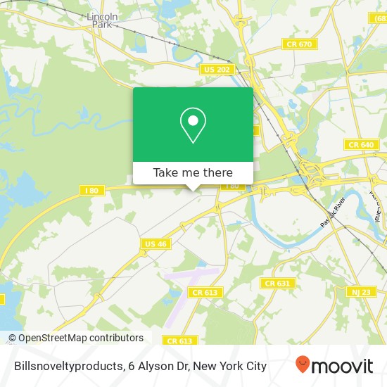 Mapa de Billsnoveltyproducts, 6 Alyson Dr