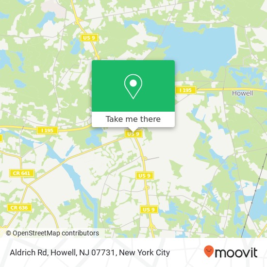Mapa de Aldrich Rd, Howell, NJ 07731