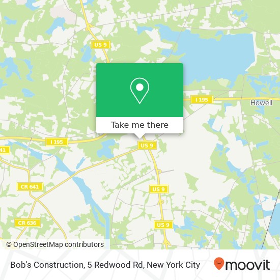 Mapa de Bob's Construction, 5 Redwood Rd