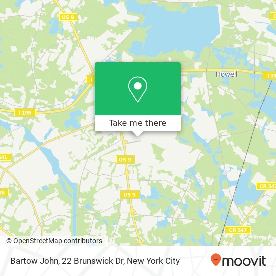 Bartow John, 22 Brunswick Dr map