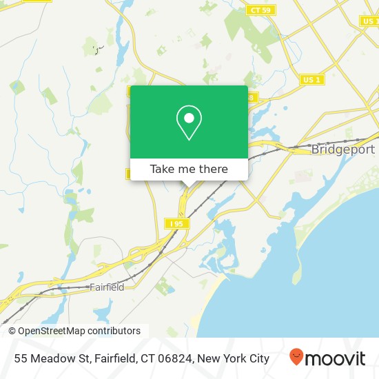 Mapa de 55 Meadow St, Fairfield, CT 06824