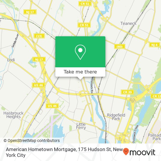 American Hometown Mortgage, 175 Hudson St map