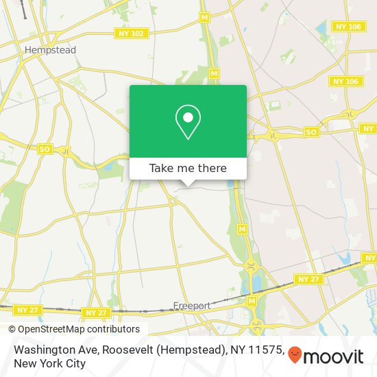 Mapa de Washington Ave, Roosevelt (Hempstead), NY 11575