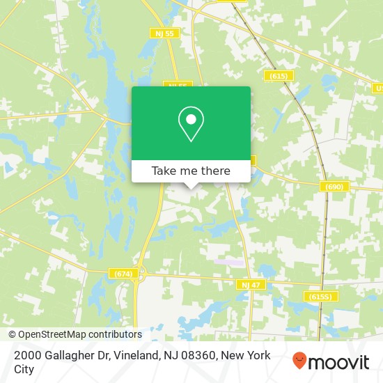 Mapa de 2000 Gallagher Dr, Vineland, NJ 08360