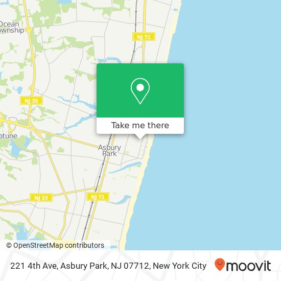 Mapa de 221 4th Ave, Asbury Park, NJ 07712
