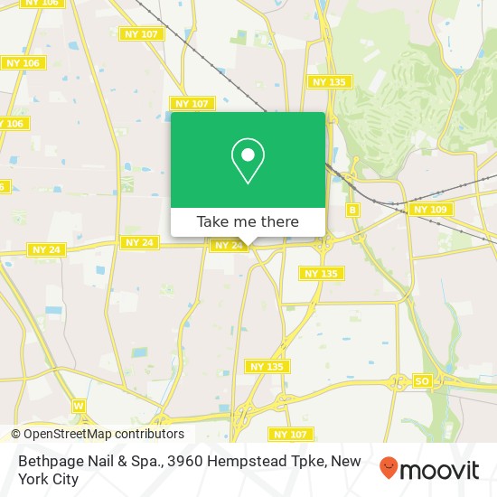 Mapa de Bethpage Nail & Spa., 3960 Hempstead Tpke