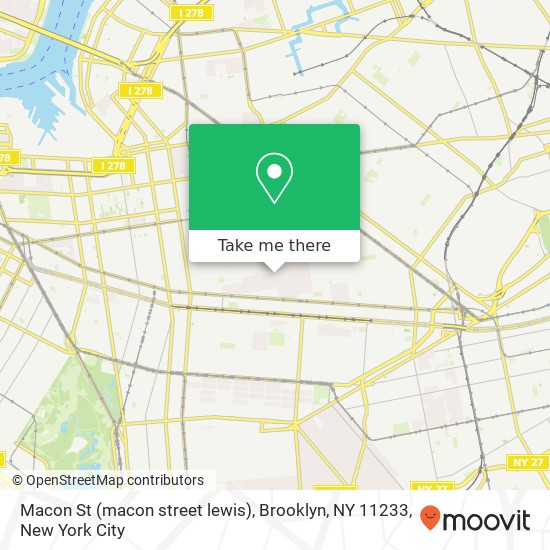 Mapa de Macon St (macon street lewis), Brooklyn, NY 11233