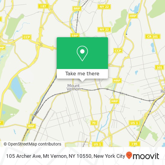 105 Archer Ave, Mt Vernon, NY 10550 map