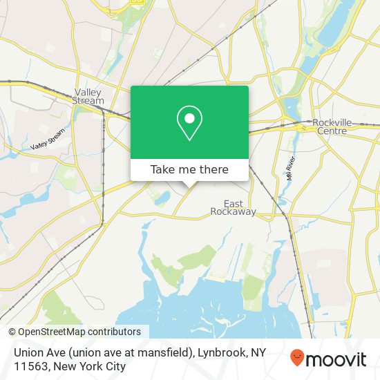 Mapa de Union Ave (union ave at mansfield), Lynbrook, NY 11563