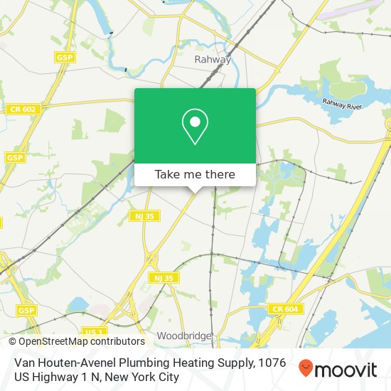 Van Houten-Avenel Plumbing Heating Supply, 1076 US Highway 1 N map