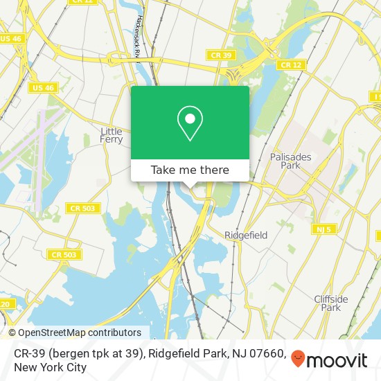 Mapa de CR-39 (bergen tpk at 39), Ridgefield Park, NJ 07660