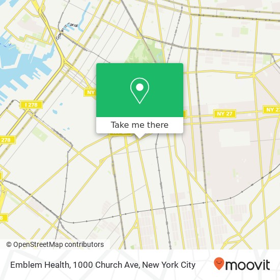 Mapa de Emblem Health, 1000 Church Ave