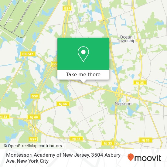 Mapa de Montessori Academy of New Jersey, 3504 Asbury Ave