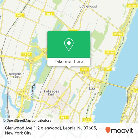 Mapa de Glenwood Ave (12 glenwood), Leonia, NJ 07605