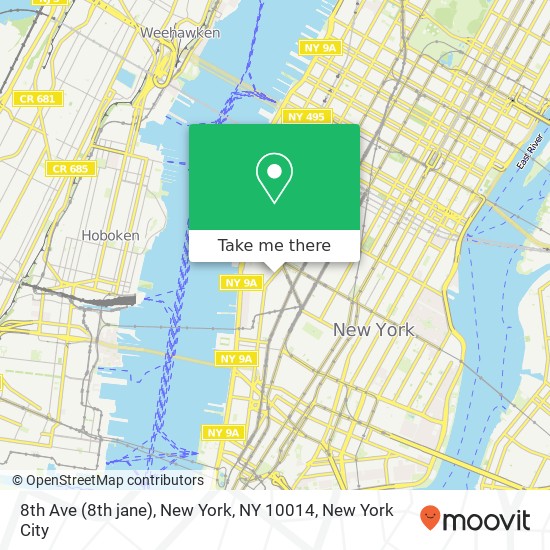 Mapa de 8th Ave (8th jane), New York, NY 10014