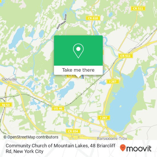 Mapa de Community Church of Mountain Lakes, 48 Briarcliff Rd