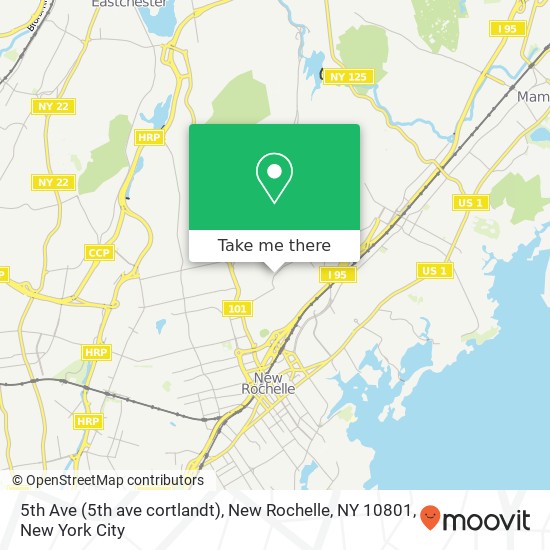 Mapa de 5th Ave (5th ave cortlandt), New Rochelle, NY 10801