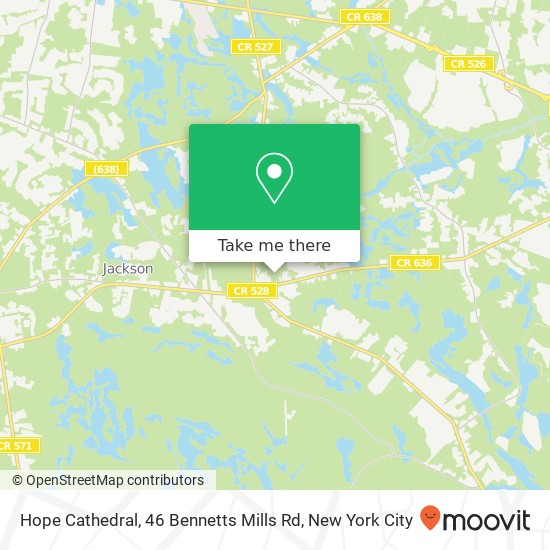 Mapa de Hope Cathedral, 46 Bennetts Mills Rd