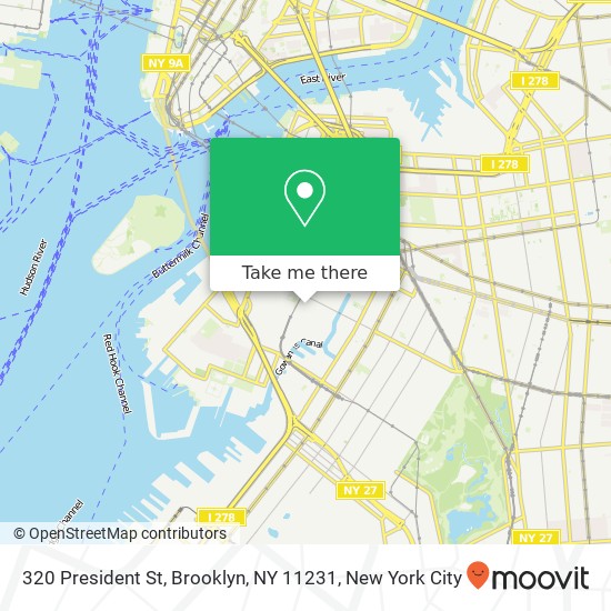 Mapa de 320 President St, Brooklyn, NY 11231