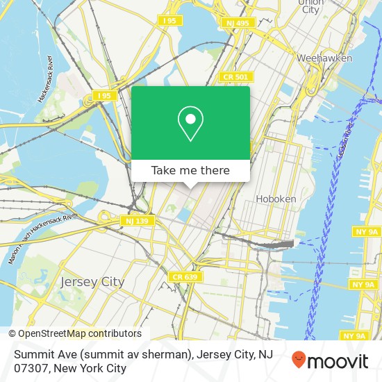 Summit Ave (summit av sherman), Jersey City, NJ 07307 map