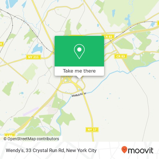 Mapa de Wendy's, 33 Crystal Run Rd