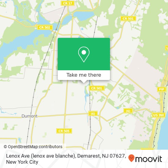 Mapa de Lenox Ave (lenox ave blanche), Demarest, NJ 07627
