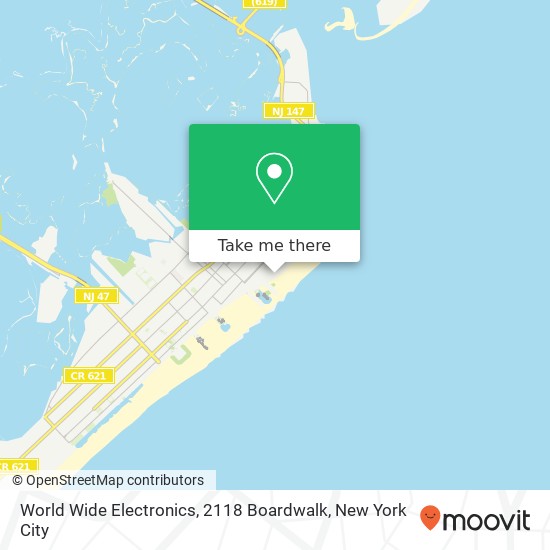 World Wide Electronics, 2118 Boardwalk map