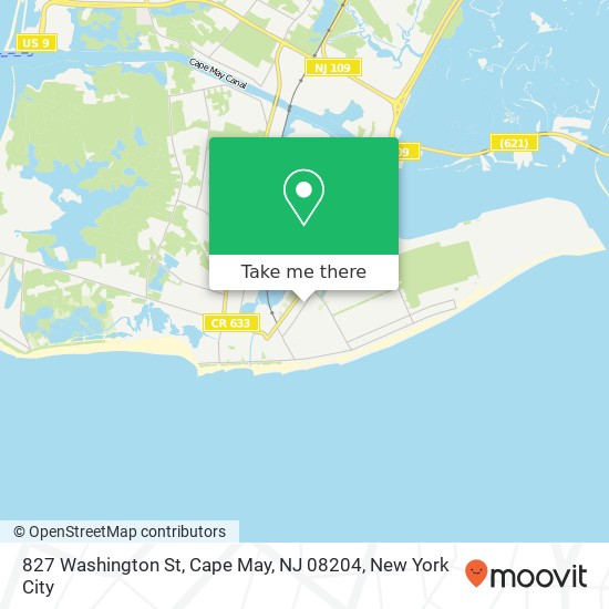 Mapa de 827 Washington St, Cape May, NJ 08204